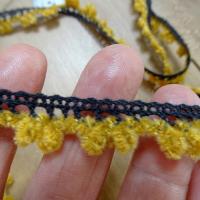 galon picot velours chenillé ocre-café 2