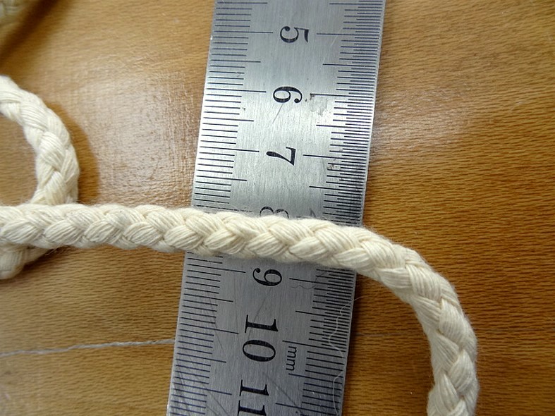 cordon tressé en coton écru 8 mm 1
