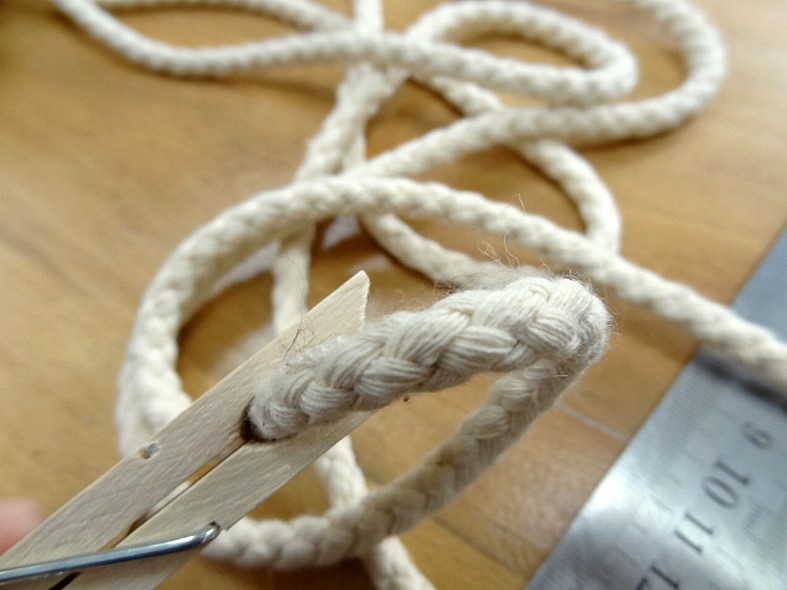 cordon tressé en coton écru 8 mm