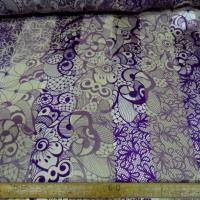 mousseline de soie semi-transparente fleurs vintage blanc et violet 03