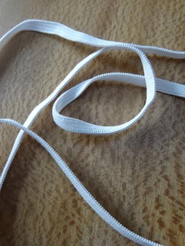 Elastique blanc plat 5 mm de largeur 2 