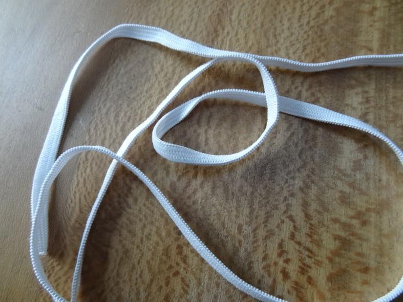 Elastique blanc plat 5 mm de largeur 2