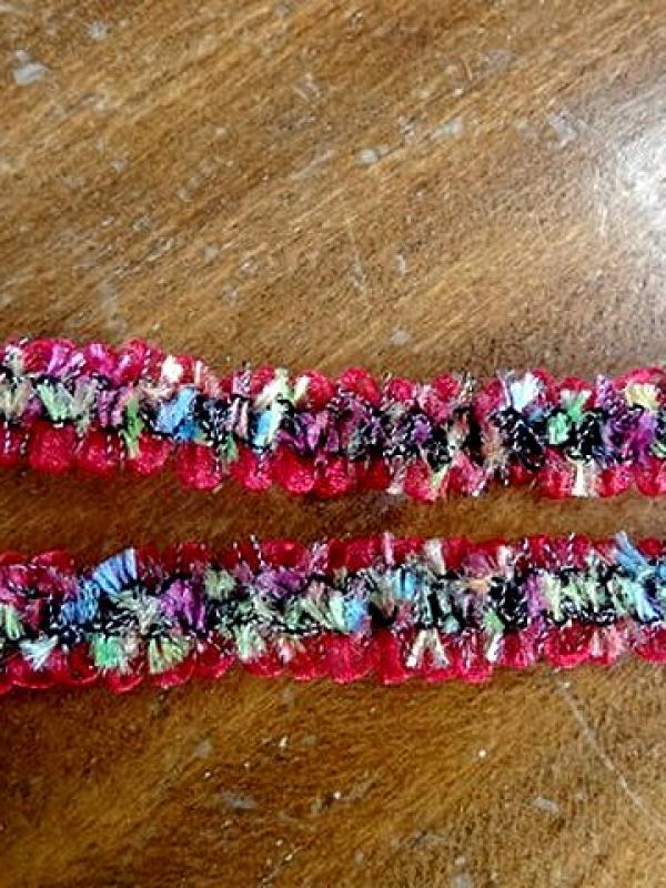 Elastique organza fuchsia tachete 1 