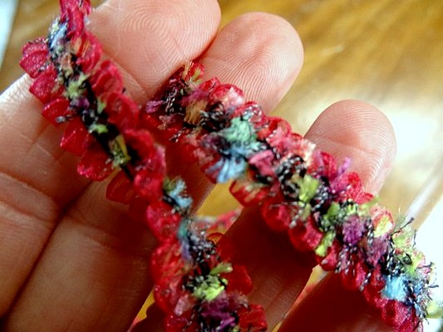 Elastique organza fuchsia tachete 3