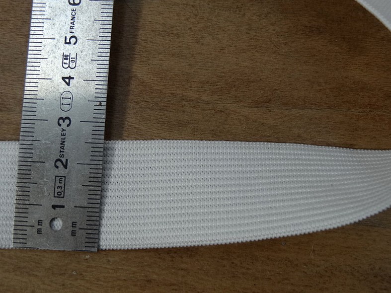 Elastique plat blanc 25 mm