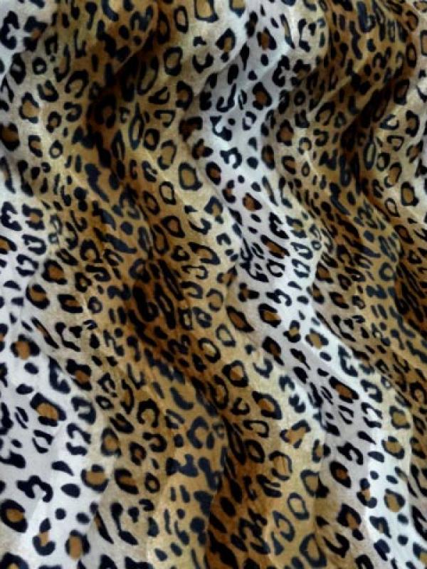 Fausse fourrure a poil ras marron et blanc imprime leopard2