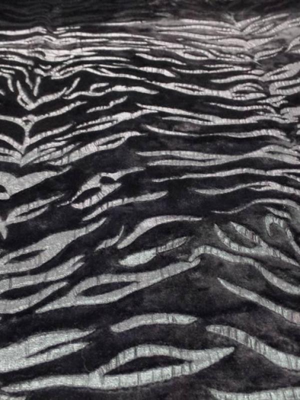 fausse fourrure noire ton sur façonné zèbre