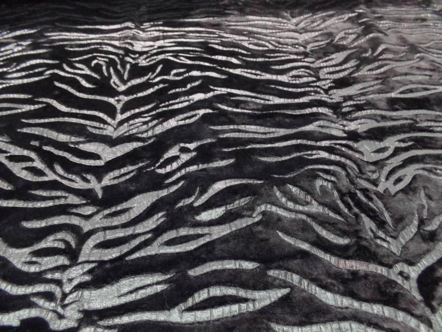 fausse fourrure noire ton sur façonné zèbre