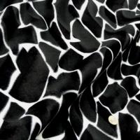Fausse fourrure poil ras noir blanc girafe 2