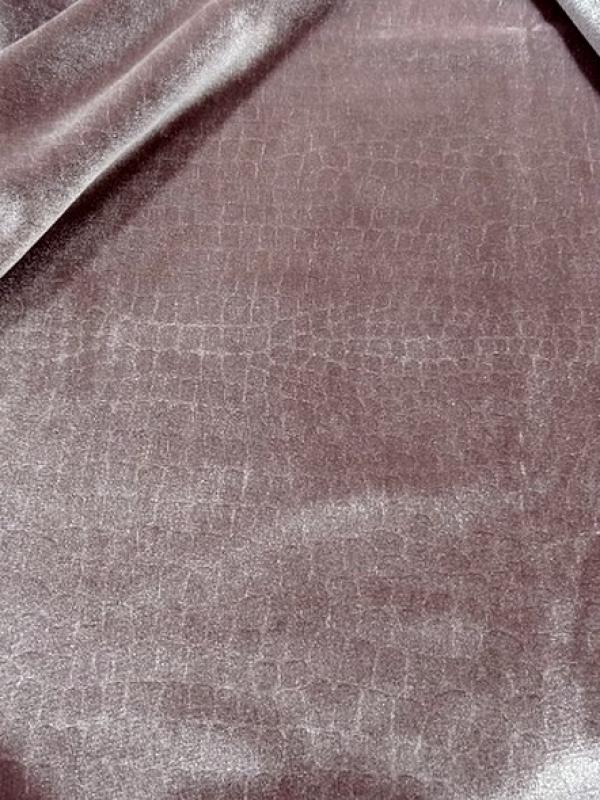 Fausse fourrure rase frappee croco marron glace 2 