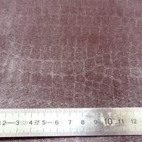 Fausse fourrure rase frappee croco marron glace 3