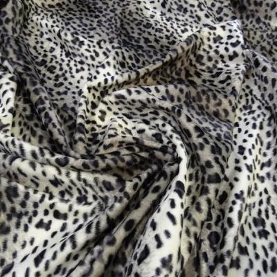 Fausse fourrure rase leopard gris blanc noir 3 