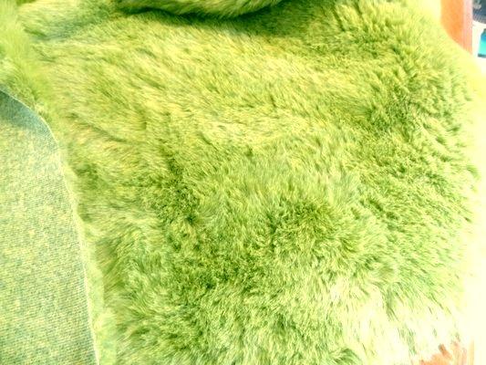 Fausse fourrure vert jaune 01