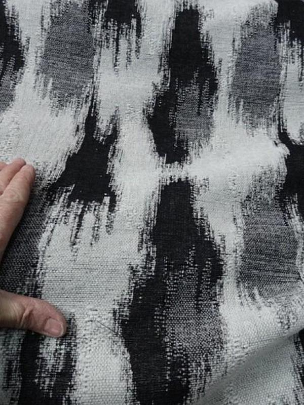 Faux lainage gris blanc noir tachete 1 