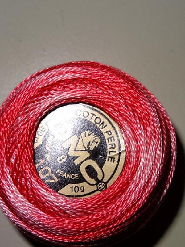 Fil coton perle dmc 107 rose capucine 1 
