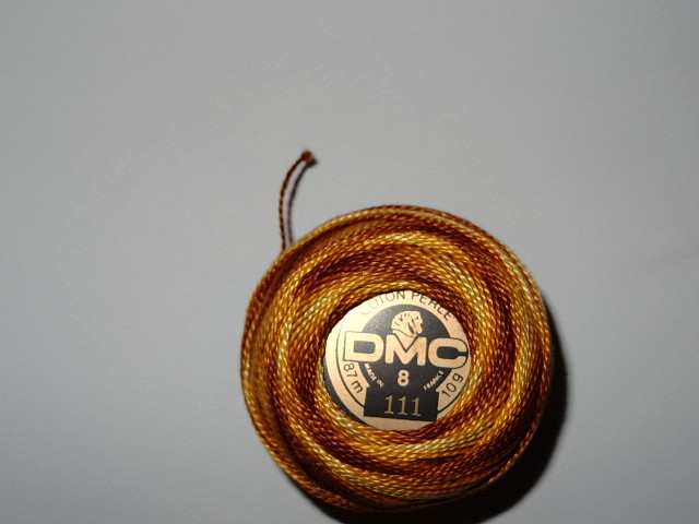 Fil coton perle dmc 111 degrade jaune orange brule