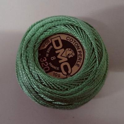 Fil coton perle dmc 320 vert lichen 1 