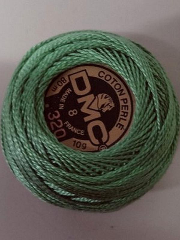 Fil coton perle dmc 320 vert lichen 1 