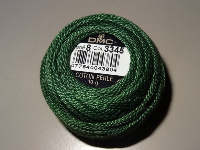 Fil coton perle dmc 3345 vert poireau