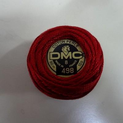 Fil coton perle dmc 498 rouge cardinal 1 