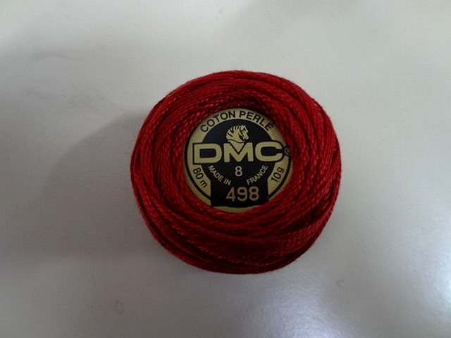 Fil coton perle dmc 498 rouge cardinal 1