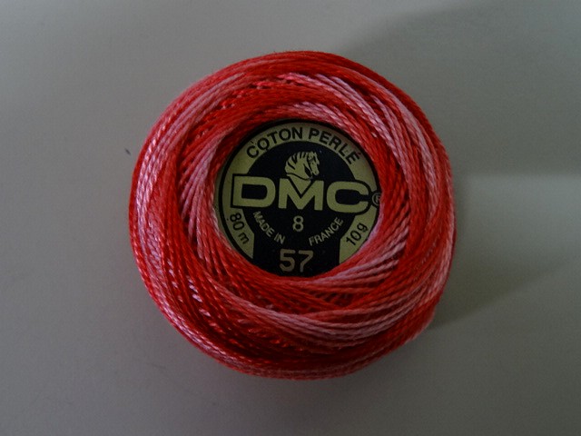 Fil coton perle dmc 57 degrade geranium 1