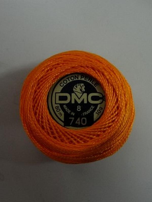 Fil coton perle dmc 740 orange 1