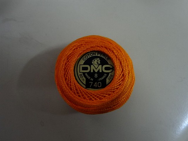 Fil coton perle dmc 740 orange 1