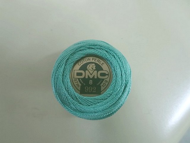 Fil coton perle dmc 992 bleu givre 2