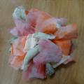 Fleur a coudre en mousseline orange rose vert 1 