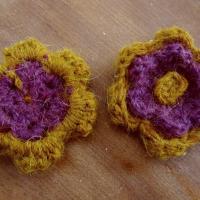 Fleur a coudre mohair ocre magenta 2