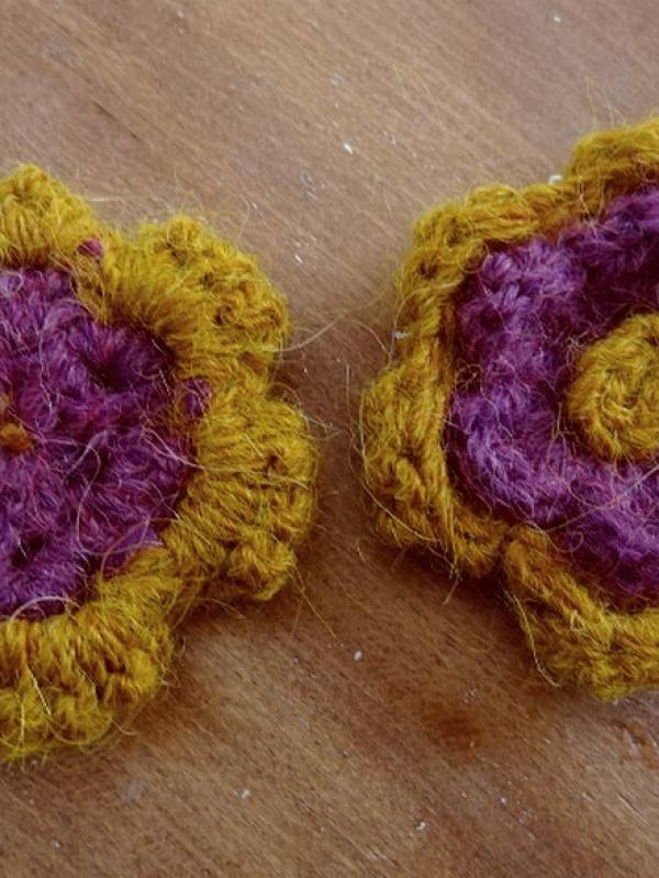 Fleur a coudre mohair ocre magenta 2 