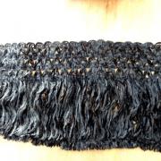 Frange base epi velours chenille noir 1 