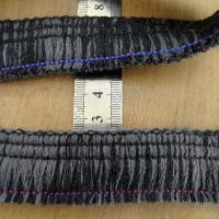 Frange bicolore en laine melangee anthracite et ardoise 26 mm 1 