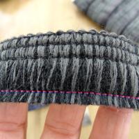 Frange bicolore en laine melangee anthracite et ardoise 26 mm 3 