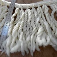 Frange blanc casse en laine ultra longue 2 