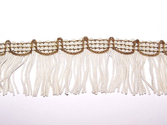 Frange charleston en rayonne blanche