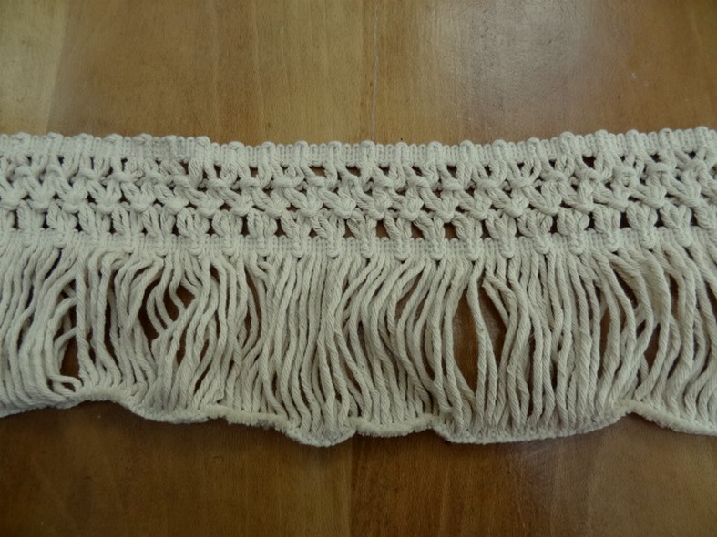 Frange coton ecru avec embase epis 1