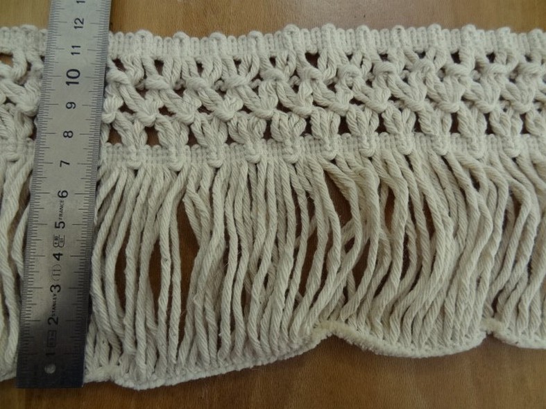 Frange coton ecru avec embase epis 2