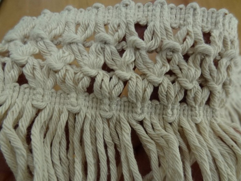 Frange coton ecru avec embase epis 3