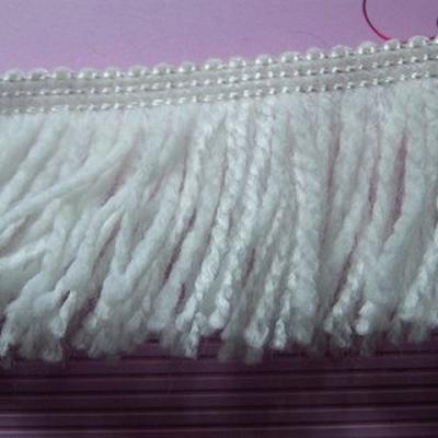 Frange de lainage acrylique blanche