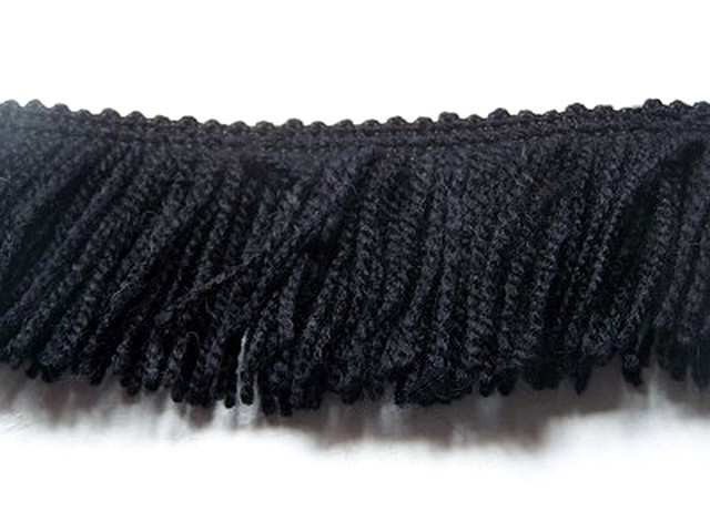 Frange de lainage acrylique noire 1 