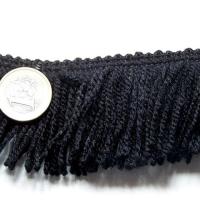 Frange de lainage acrylique noire 2 
