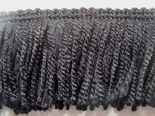 Frange de lainage acrylique noire 3 
