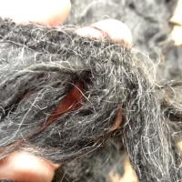 Frange elastique laine angora gris chine