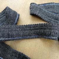 Frange en laine melangee teinte vieux fusain 26 mm 1