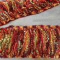 Frange laine fine bouclee teintes safran curcuma 1