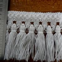 Frange pompons blancs en laine 2 