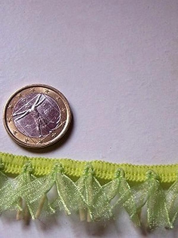 Frange pompons d organza vert anis 2 