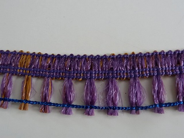Frange raphia mauve ocre 2